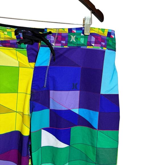 Hurley Phantom Mens Bold Primary Color Block Board Shorts Swim Trunks Large - Picture 4 of 9